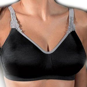 NWOT - Anita Wireless Bra Black and Gray 34C